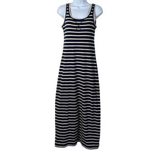 LOFT Womens Tank Maxi Dress Size XS Navy Striped Preppy Coastal Travel Beach